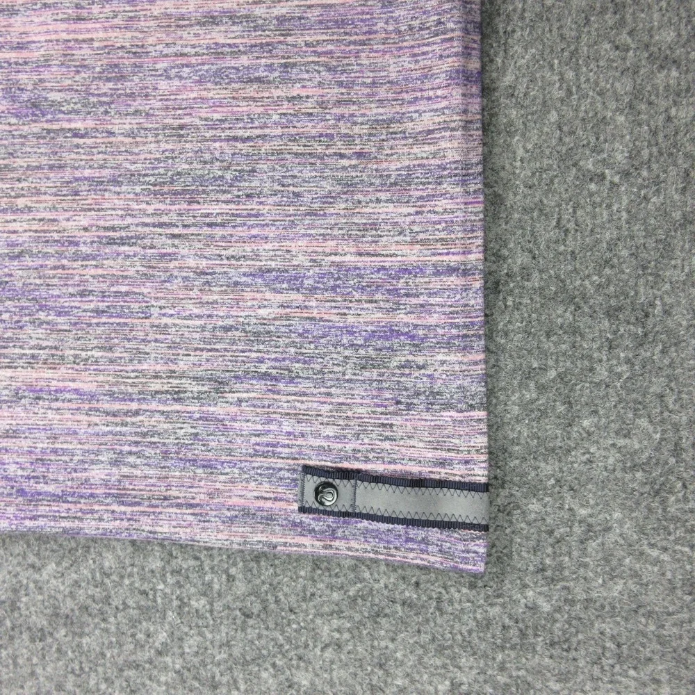 Lululemon Scarf Womens 33x33 Purple Stripe Jersey Button Wrap Rectangle Multiway